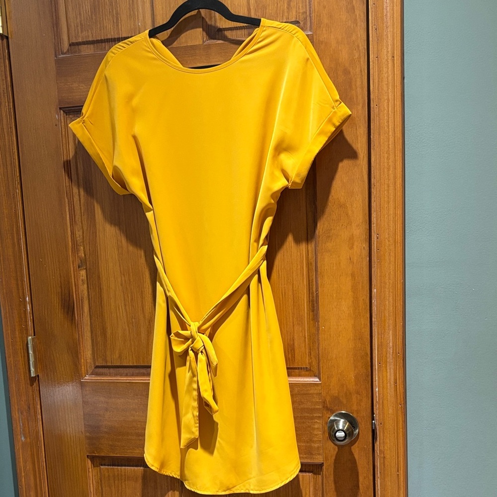 Yellow Tie-Waist Dress